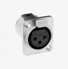 MINI XLR Female 3 Pin panel, nickel MINI XLR Female 3 Pin panel, nickel