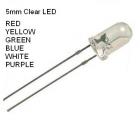 5mm, Clear Body, 6 Assorted Color LEDs with Resistors 