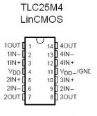 TLC25M4 LinCMOS Quad Op Amp