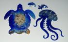 Beach Art Resin Sea Turtle, Octopus and Koi set