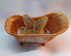 Mini Claw Foot tub, Doll house tub, Bathroom Decor, Soap dish
