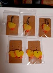 Beautiful Resin Baby Chick Earrings and Necklace set