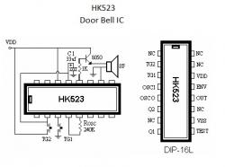 HK523 Door Bell Sound Generator IC