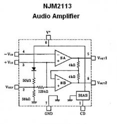 NJM2113D Low-Voltage Audio Amplifier